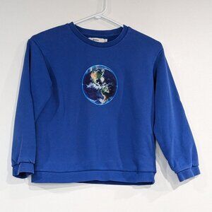 Pangaia 365 Midweight Earth Graphic Sweatshirt Royal Blue Size 9-10